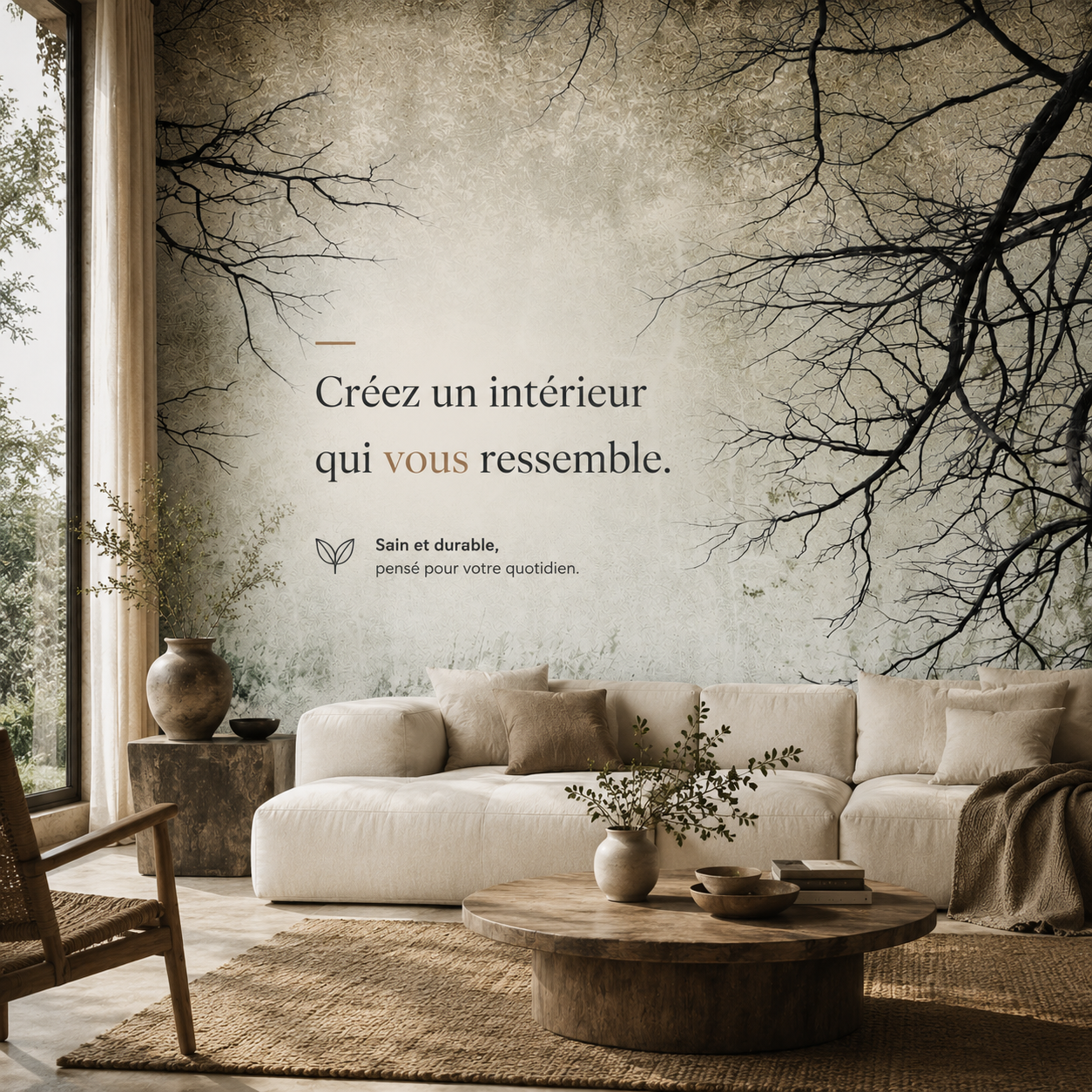 Papier Peint Forêt Dorée Éternelle