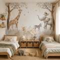 Papier Peint Douce Savane aux Girafes