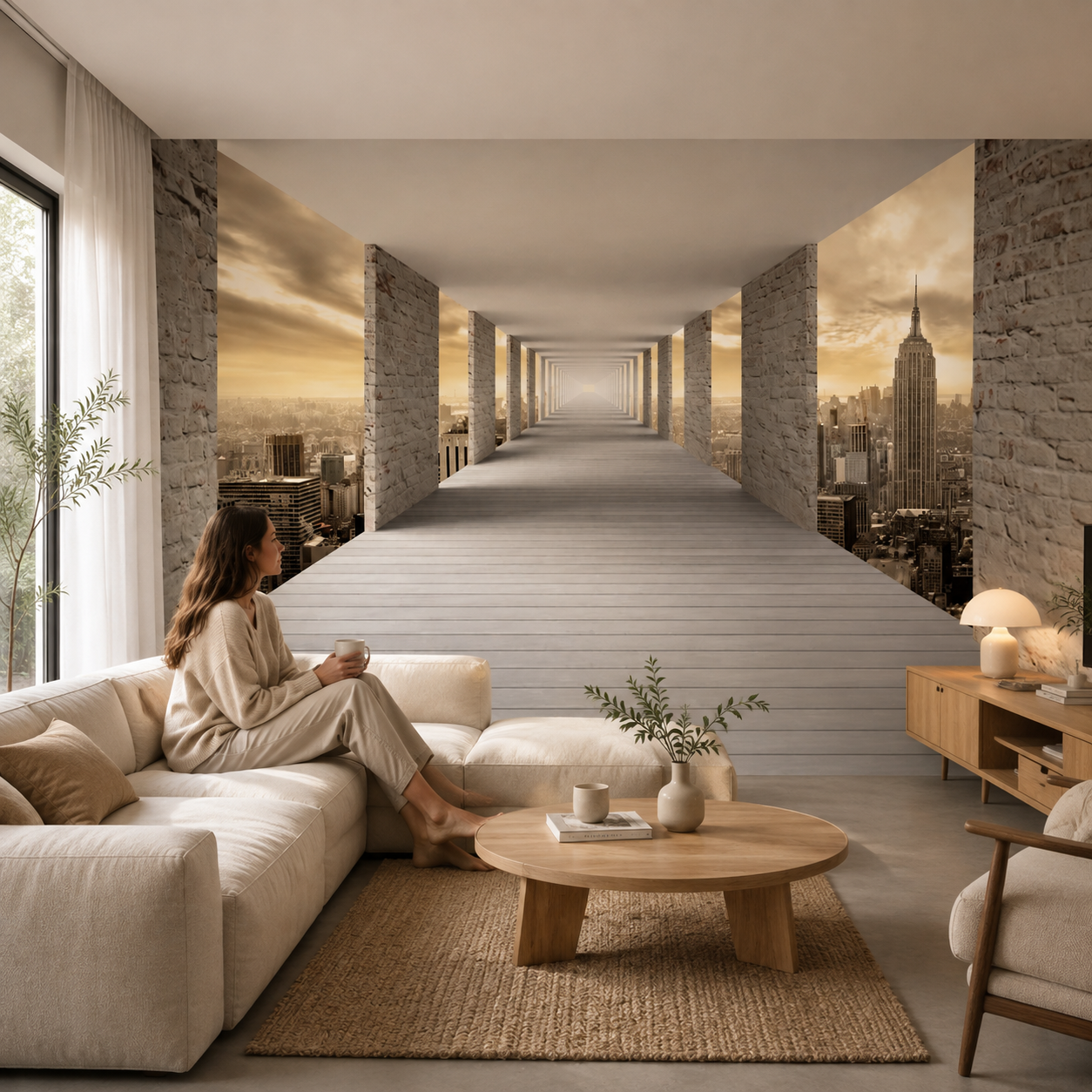 Papier Peint Perspective New York Hall