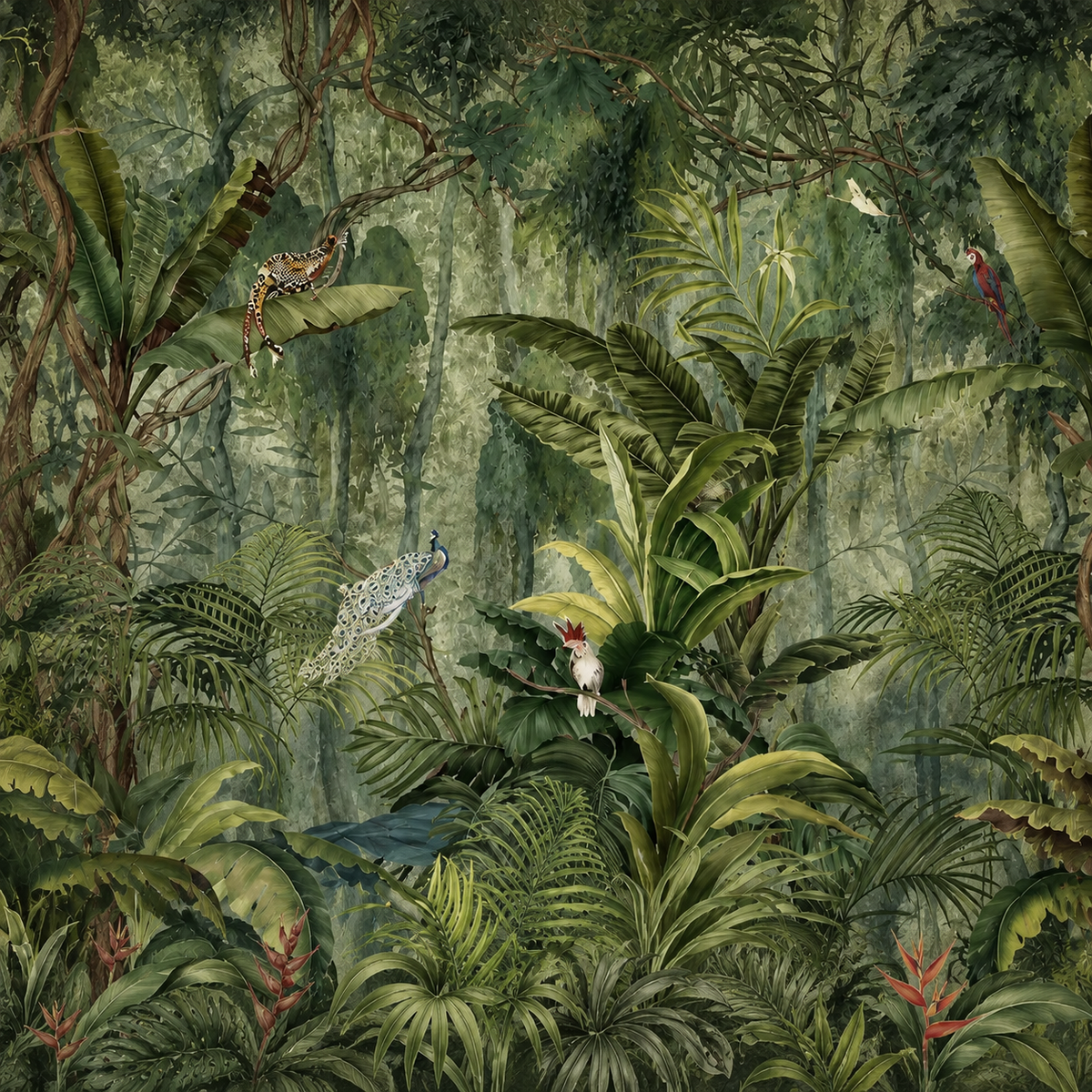 Jungle Quintessence Amazonia : décor à plat