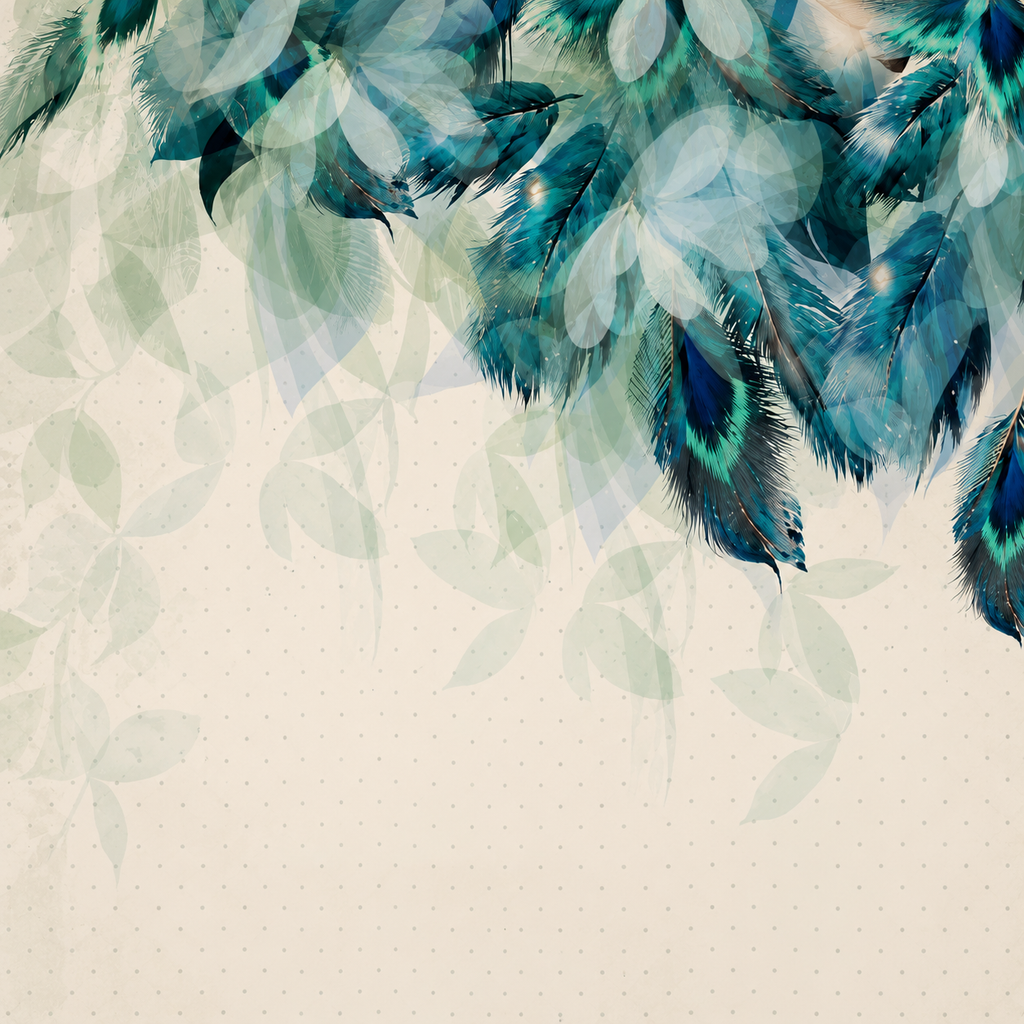 Plumes de Paon Ethnique : décor à plat