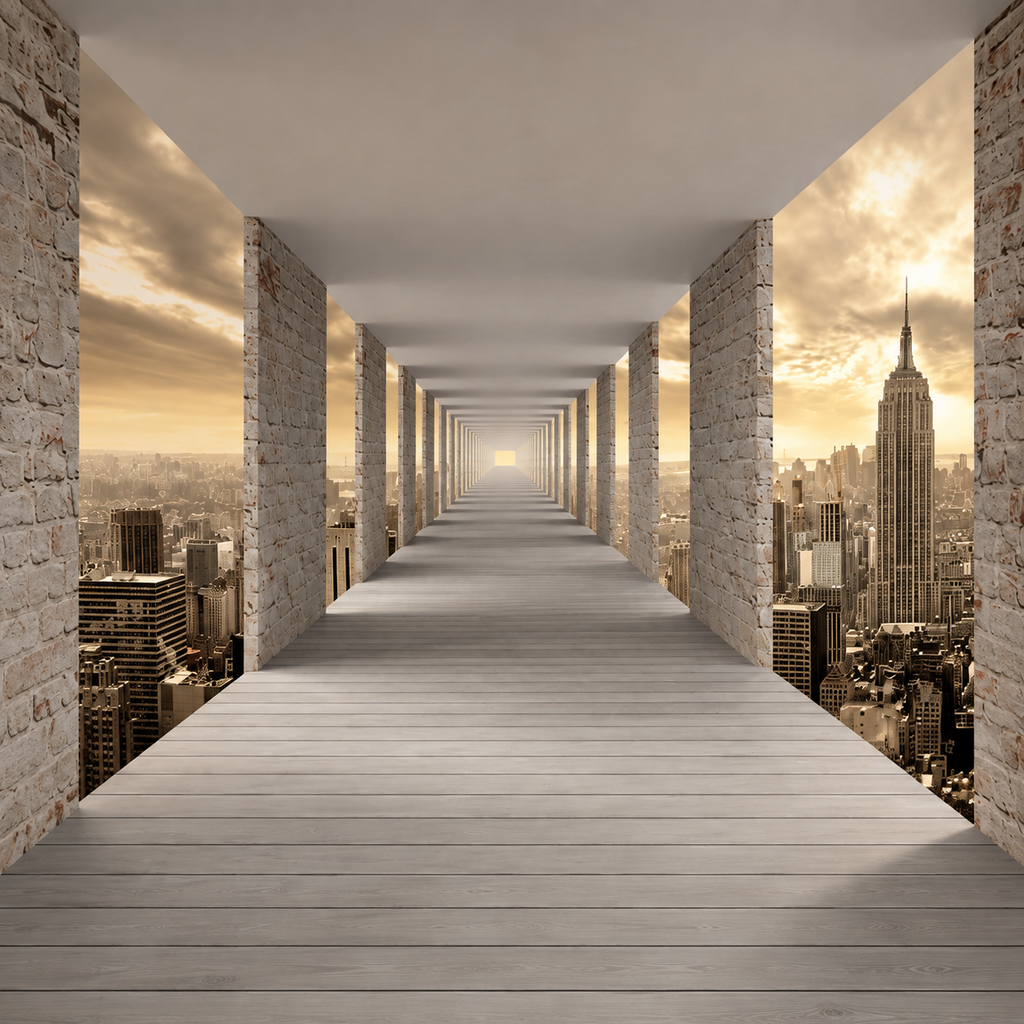 Perspective New York Hall : décor à plat