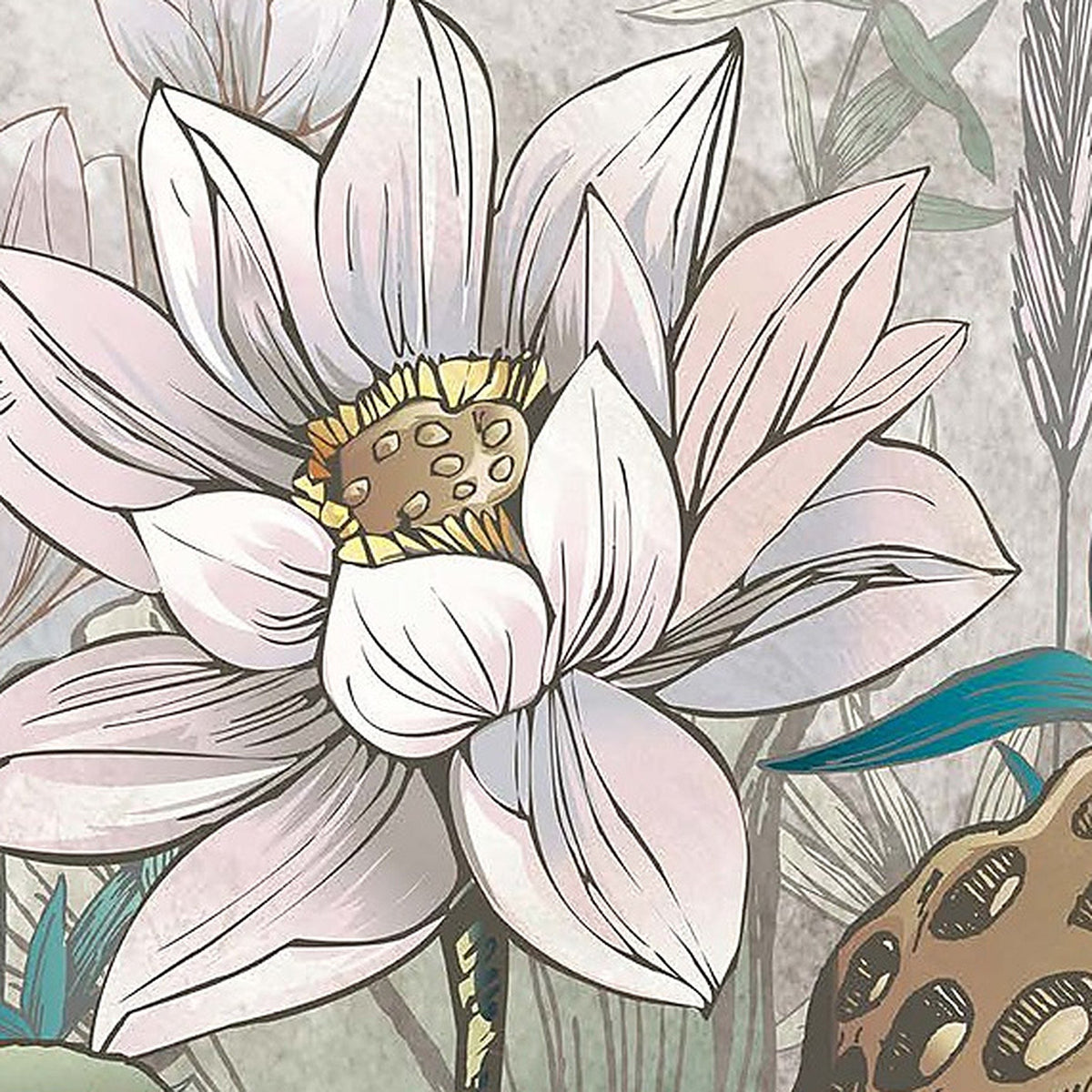 Étang de Lotus : détail du décor