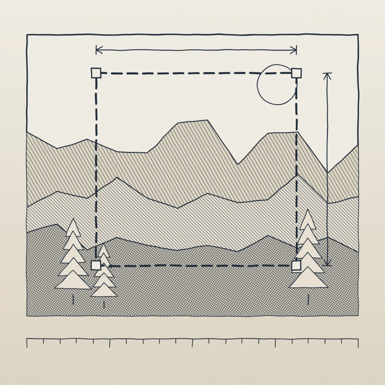 Illustration d'un mur et du cadre de sélection du décor
